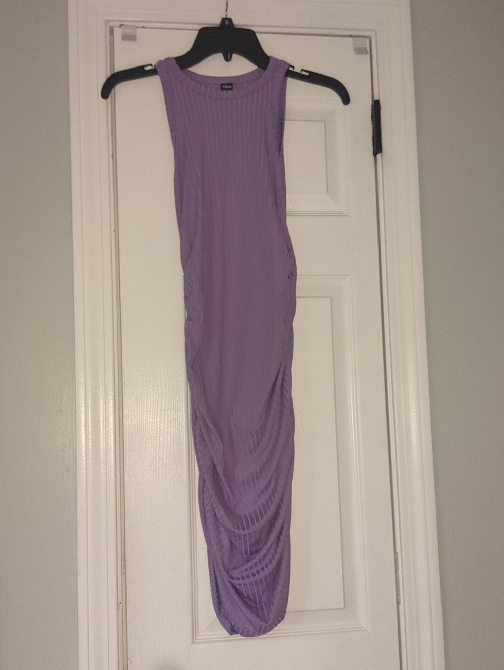 SHEIN Lilac Ribbed Tank Dress